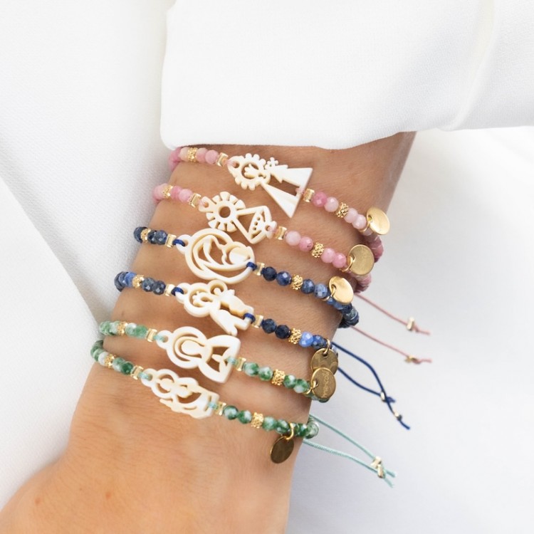 Virgen Madre. Pulsera Mini Piedras Facetadas