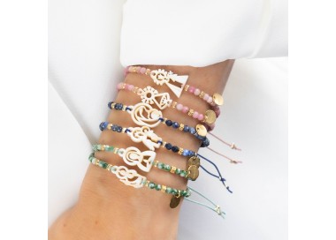 Virgen Niña. Pulsera Mini Piedras Facetadas