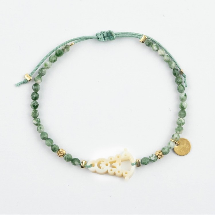 Virgen del Rocío. Pulsera Mini Piedras Facetadas