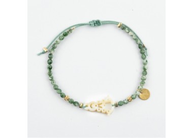 Virgen del Rocío. Pulsera Mini Piedras Facetadas