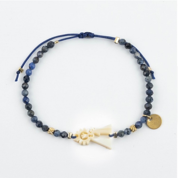 Virgen de los Desamparados. Pulsera Mini Piedras Facetadas