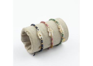 Virgen de los Desamparados. Pulsera Mini Piedras Facetadas