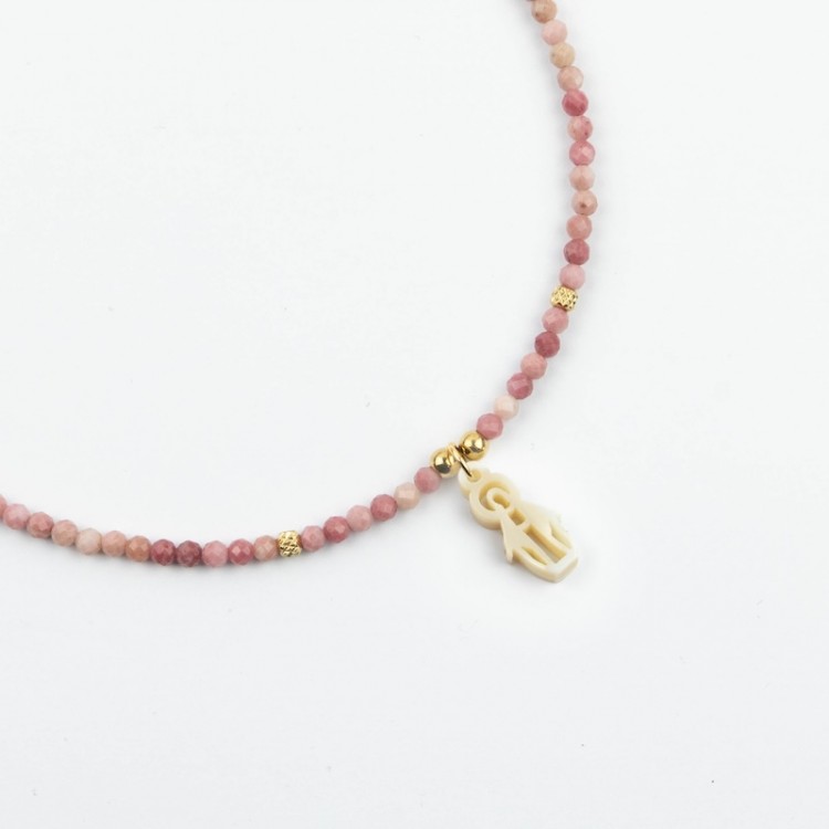 Virgen Milagrosa. Gargantilla Mini Piedras Facetadas.