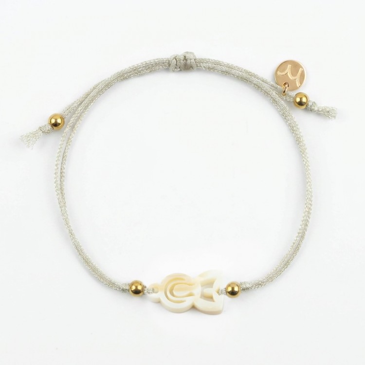 Virgen María. Pulsera Mini Hilo Metalizado