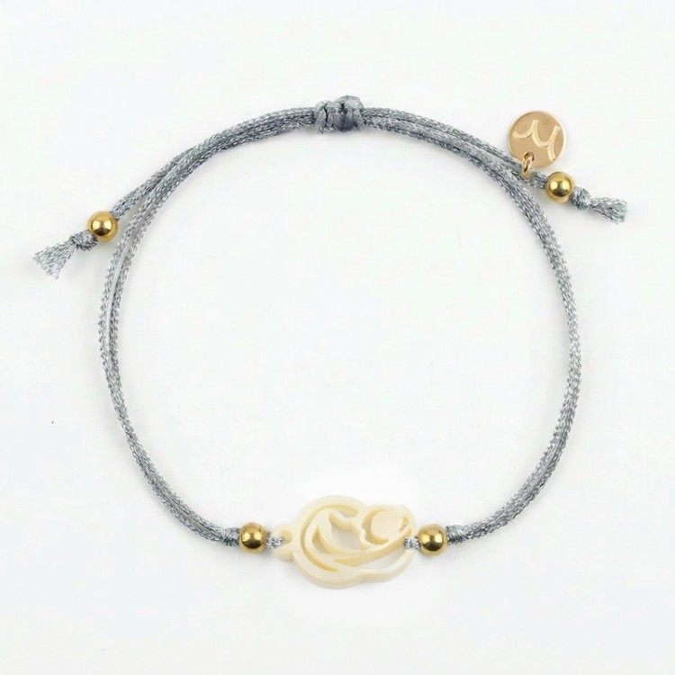 Virgen Madre. Pulsera Mini Hilo Metalizado