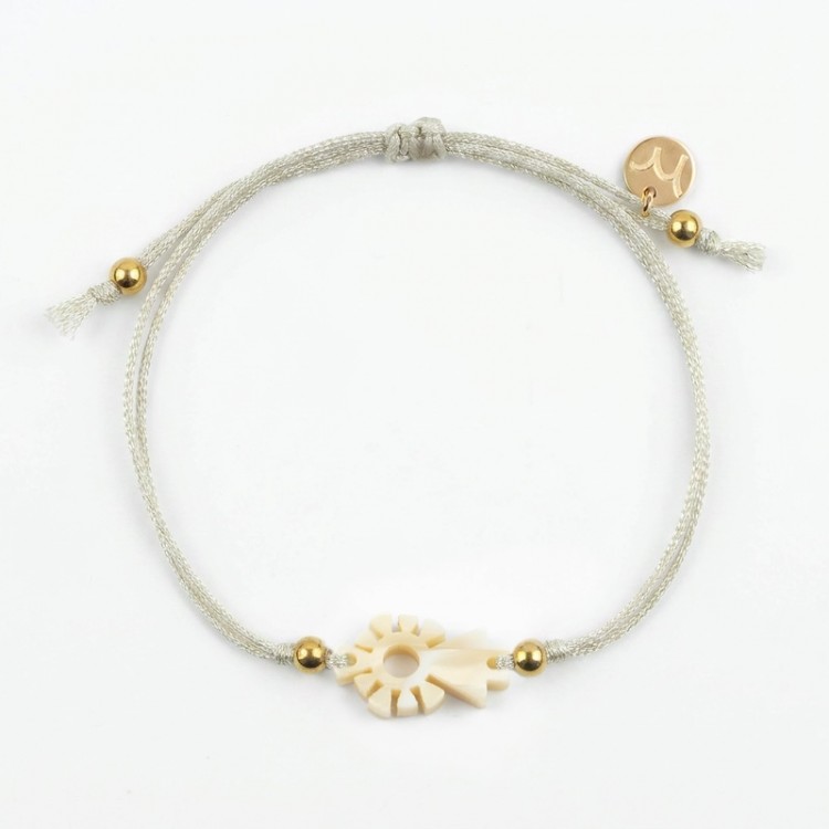 Virgen del Pilar. Pulsera Mini Hilo Metalizado