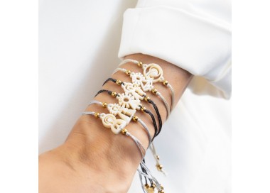 Virgen del Pilar. Pulsera Mini Hilo Metalizado