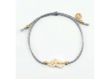Virgen del Carmen. Pulsera Mini Hilo Metalizado