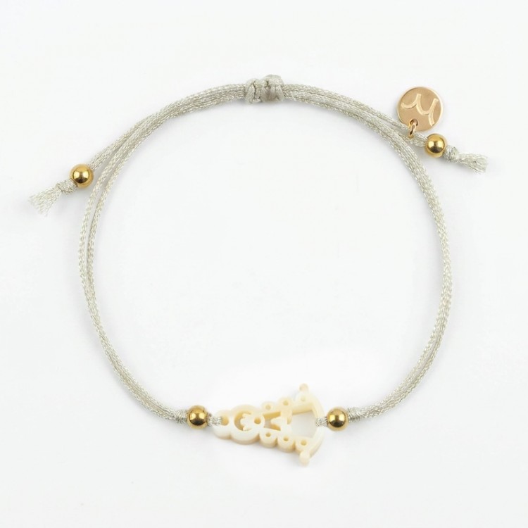 Virgen del Rocío. Pulsera Mini Hilo Metalizado