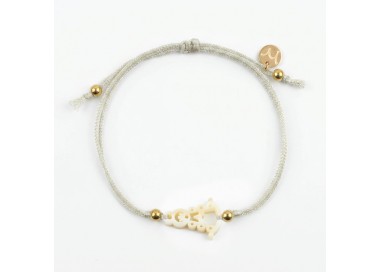 Virgen del Rocío. Pulsera Mini Hilo Metalizado