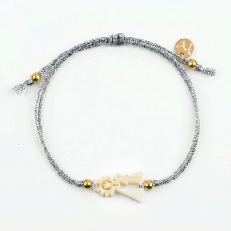 Virgen de los Desamparados. Pulsera Mini Hilo Metalizado