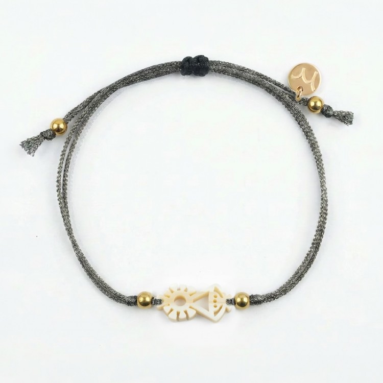 Virgen de Covadonga. Pulsera Mini Hilo Metalizado