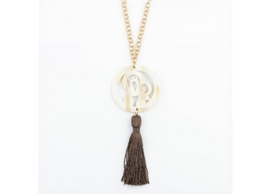 Virgen del Carmen. Collar Borla Nácar