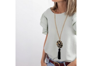 Virgen del Carmen. Collar Borla Carey