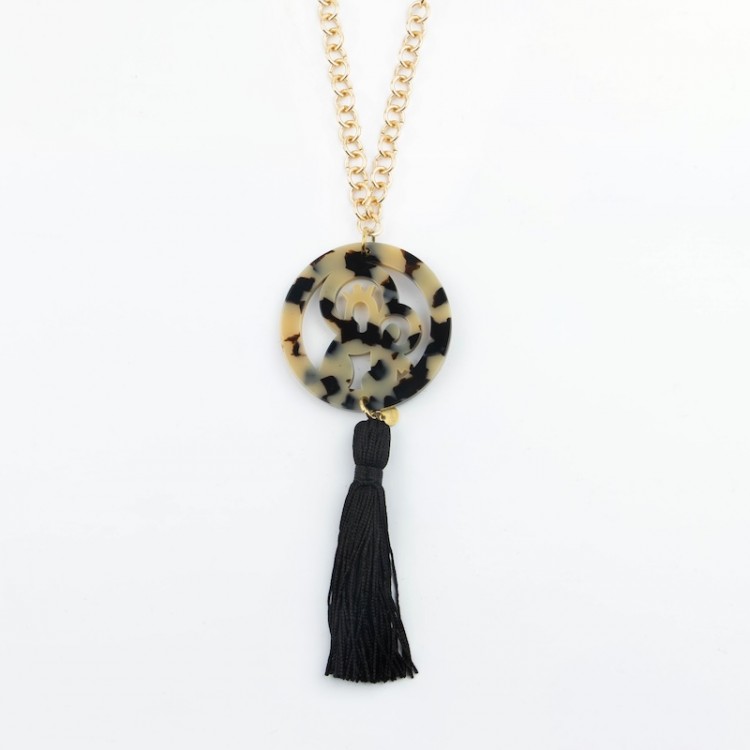 Virgen del Carmen. Collar Borla Carey