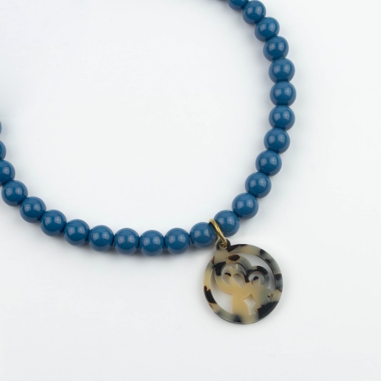 Virgen del Carmen. Collar Corto Cristal Carey