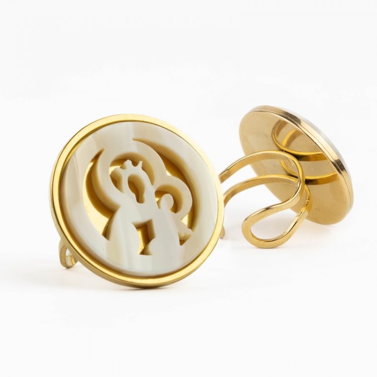 Virgen del Carmen. Anillo Camafeo Nácar