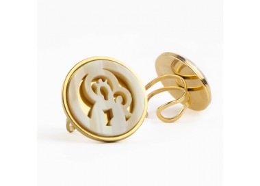 Virgen del Carmen. Anillo Camafeo Nácar