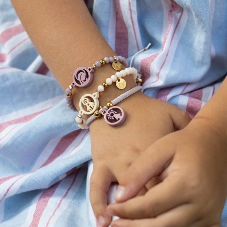 Virgen del Pilar. Pulsera Niña Cristal