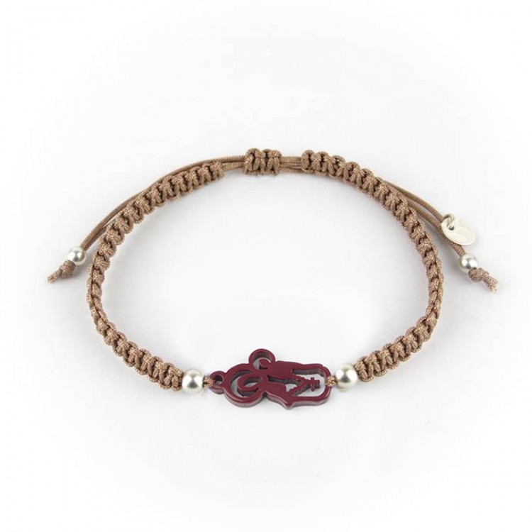 Virgen del Rosario. Pulsera Hombre Macramé