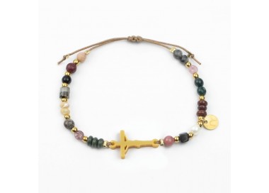 Cristo. Pulsera Mix Dorada