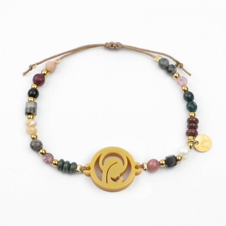 Virgen Niña. Pulsera Mix Dorada