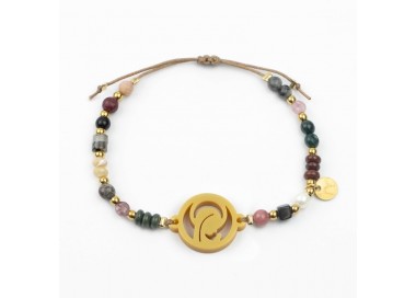 Virgen Niña. Pulsera Mix Dorada