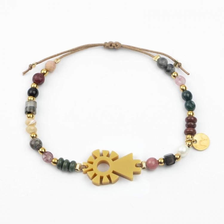 Virgen del Pilar. Pulsera Mix Dorada