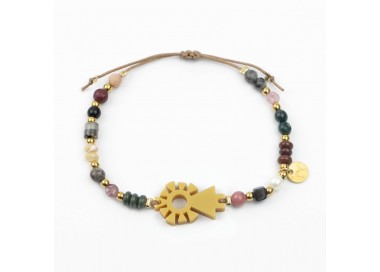 Virgen del Pilar. Pulsera Mix Dorada
