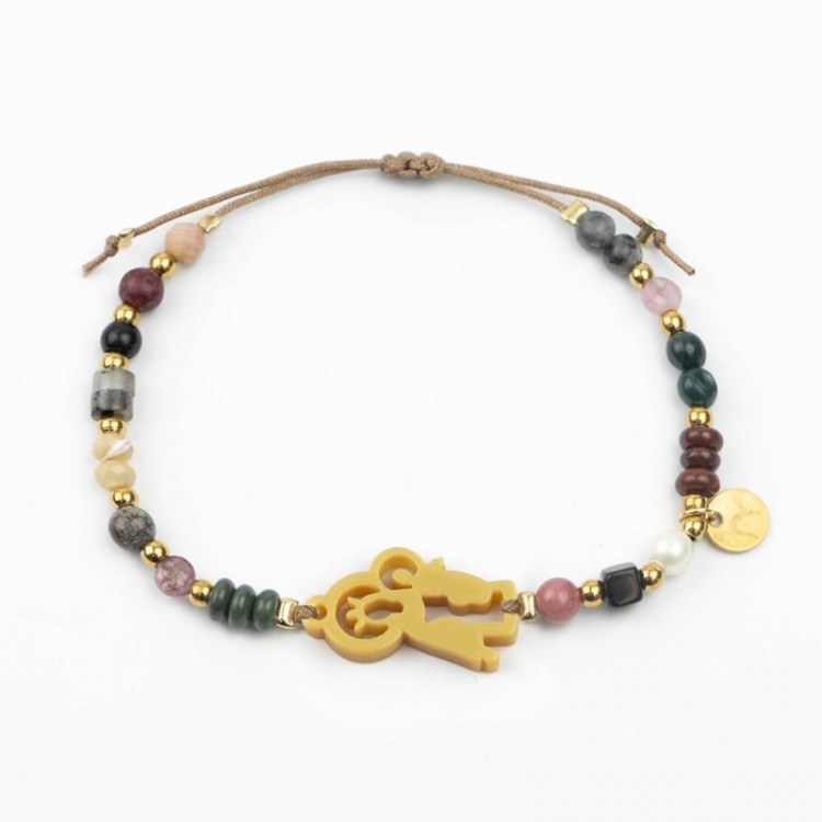Virgen del Carmen. Pulsera Mix Dorada