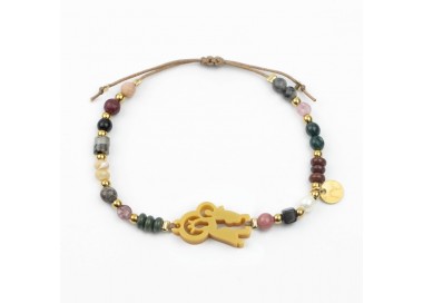 Virgen del Carmen. Pulsera Mix Dorada