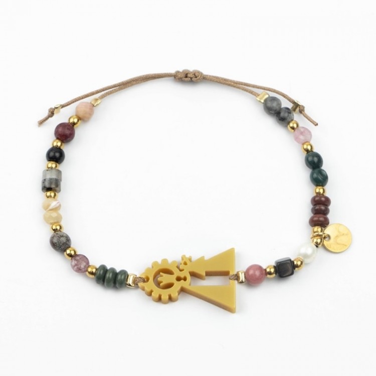 Virgen de los Desamparados. Pulsera Mix Dorada