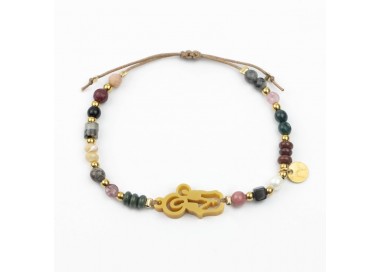 Virgen del Rosario. Pulsera Mix Dorada
