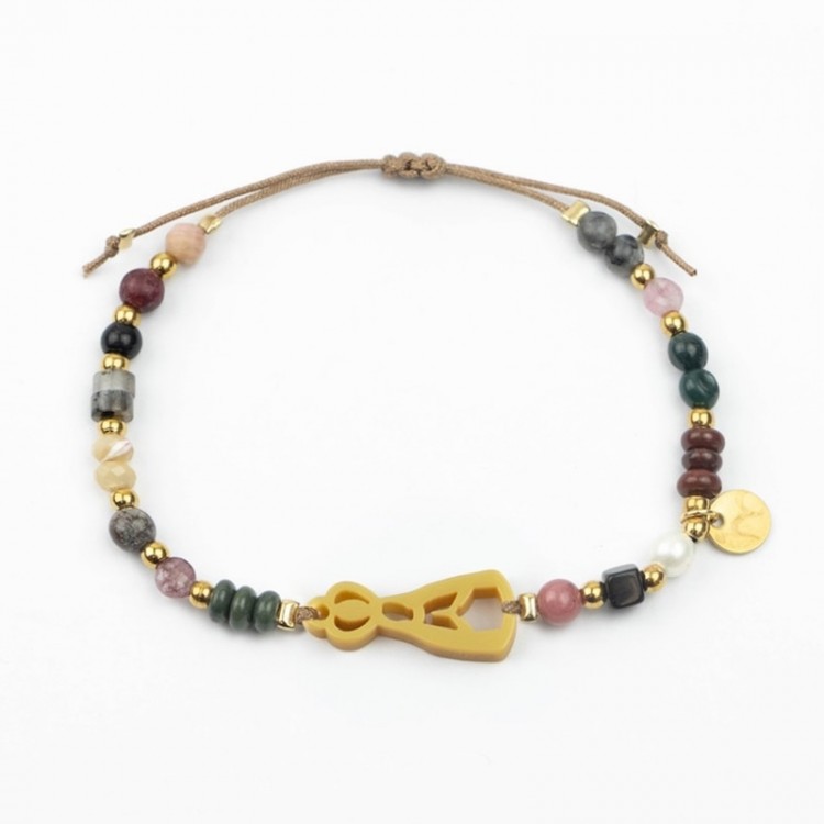 Virgen de Fátima. Pulsera Mix Dorada
