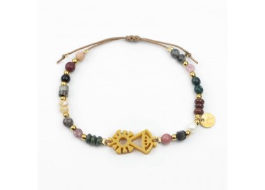 Virgen de Covadonga. Pulsera Mix Dorada