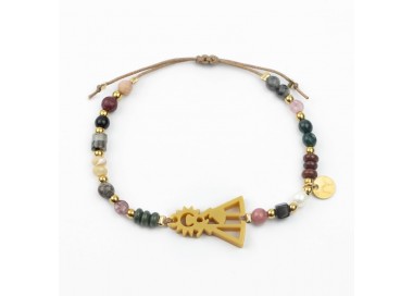Virgen de Guadalupe Española. Pulsera Mix Dorada