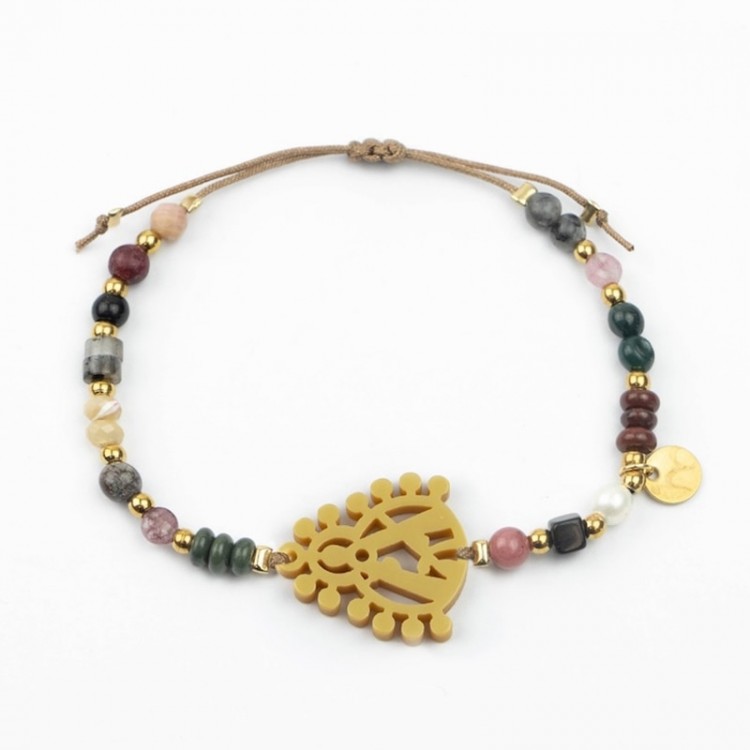 Virgen de la Cabeza. Pulsera Mix Dorada