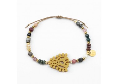 Virgen de la Cabeza. Pulsera Mix Dorada