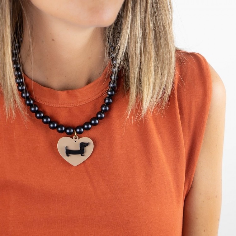 Collar Corto Perla Mate Teckel