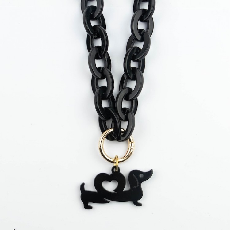 Collar Corto Eslabones Acrílicos Teckel